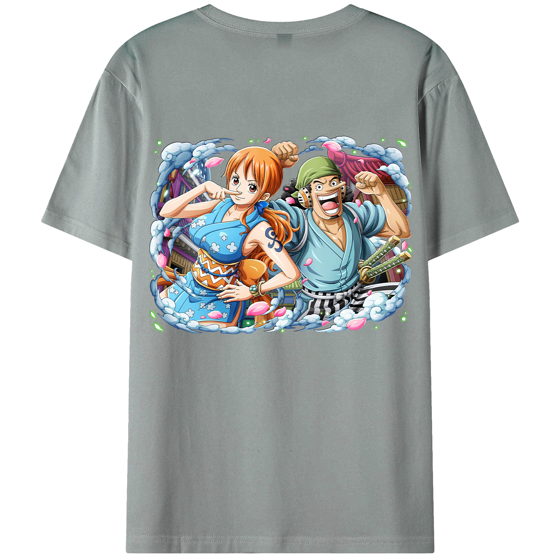 （画像用） ワンピース ナミ ONE PIECE Nami 綿100％ メンズ半袖Tシャツ（バックプリント） 通気性